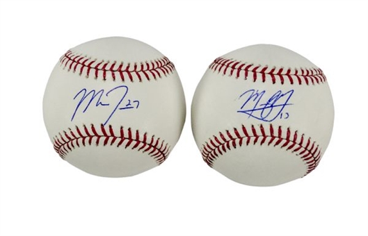 Mike Trout & Manny Machado Lot of (2) Rookie Signed Official Major League Baseballs